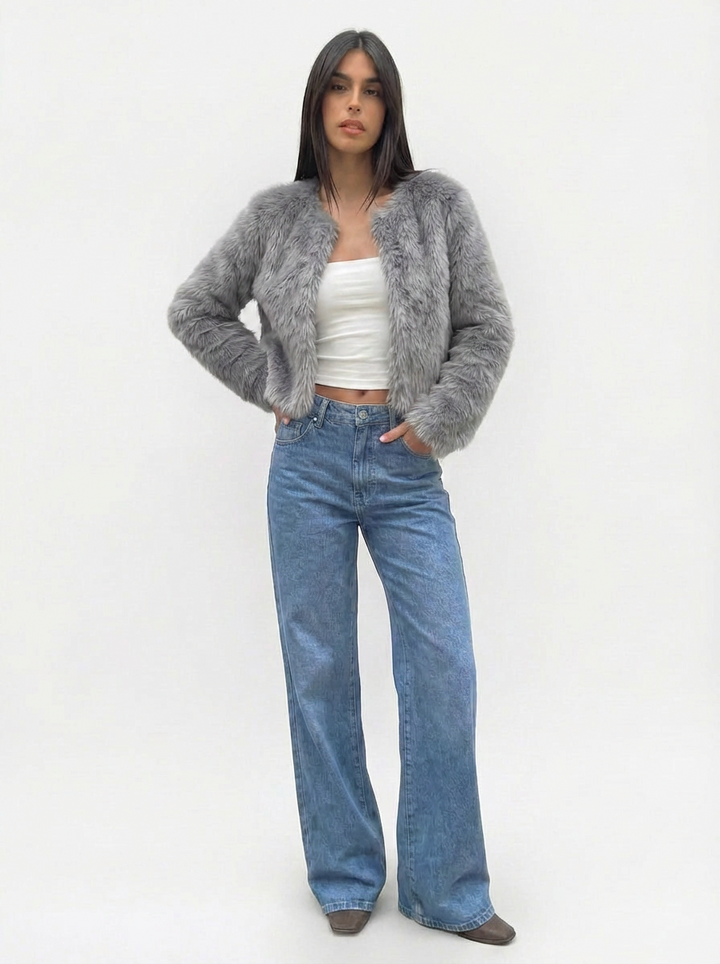 Jade | Women's Faux Fur Cropped Jacket 5