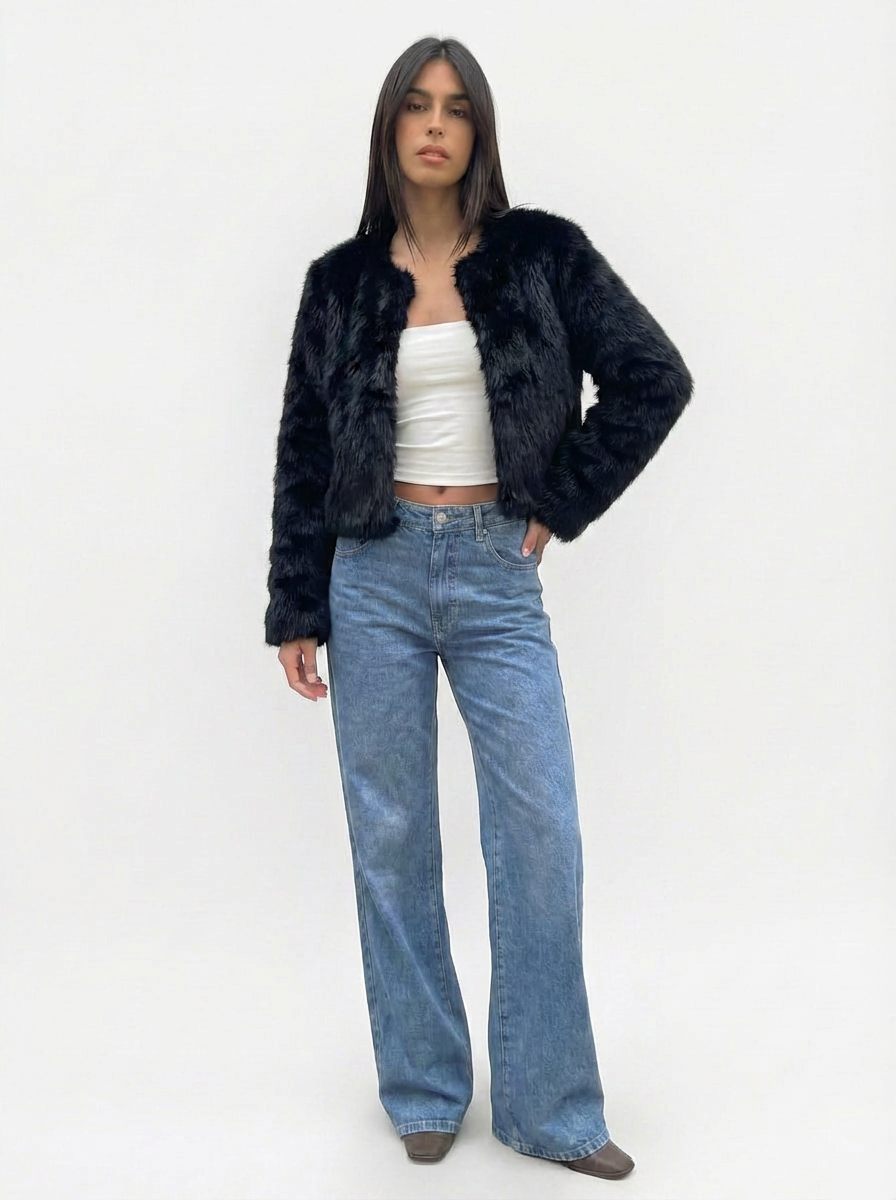 Jade | Women's Faux Fur Cropped Jacket 6