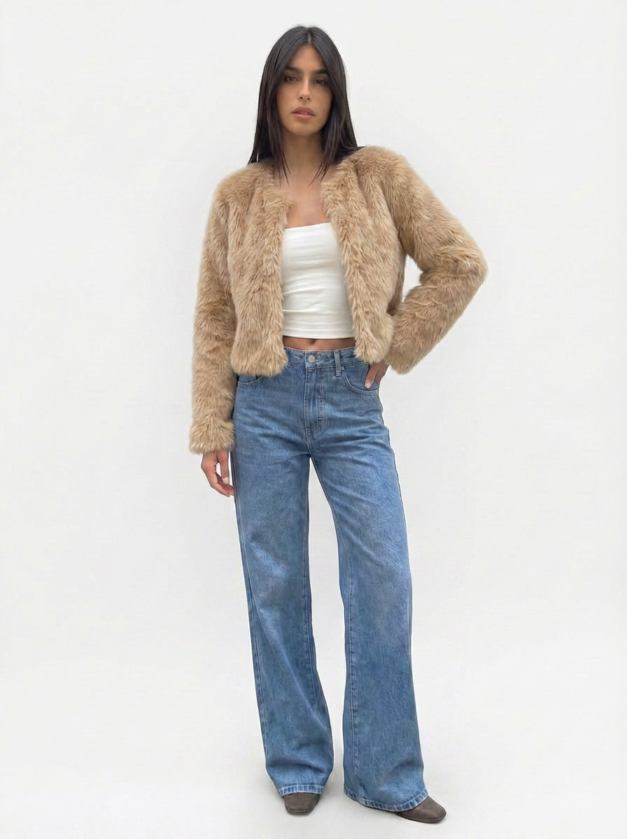 Jade | Women's Faux Fur Cropped Jacket 7