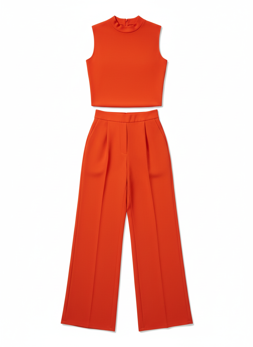 Jade | Women's Sleeveless Mock Neck Wide Leg Jumpsuit 3
