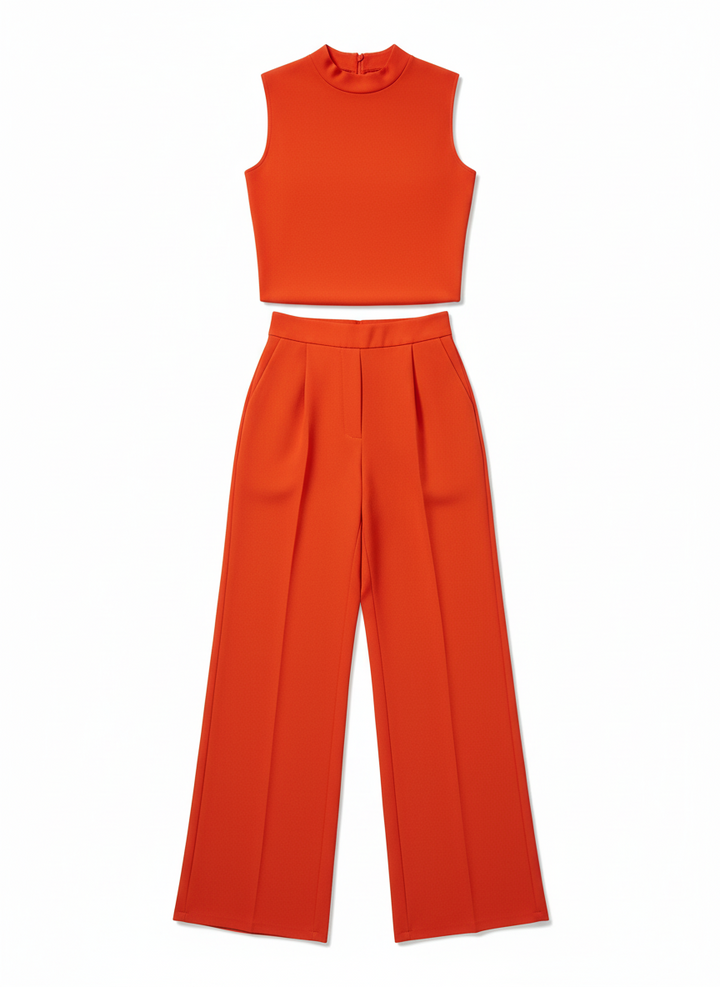 Jade | Women's Sleeveless Mock Neck Wide Leg Jumpsuit 3