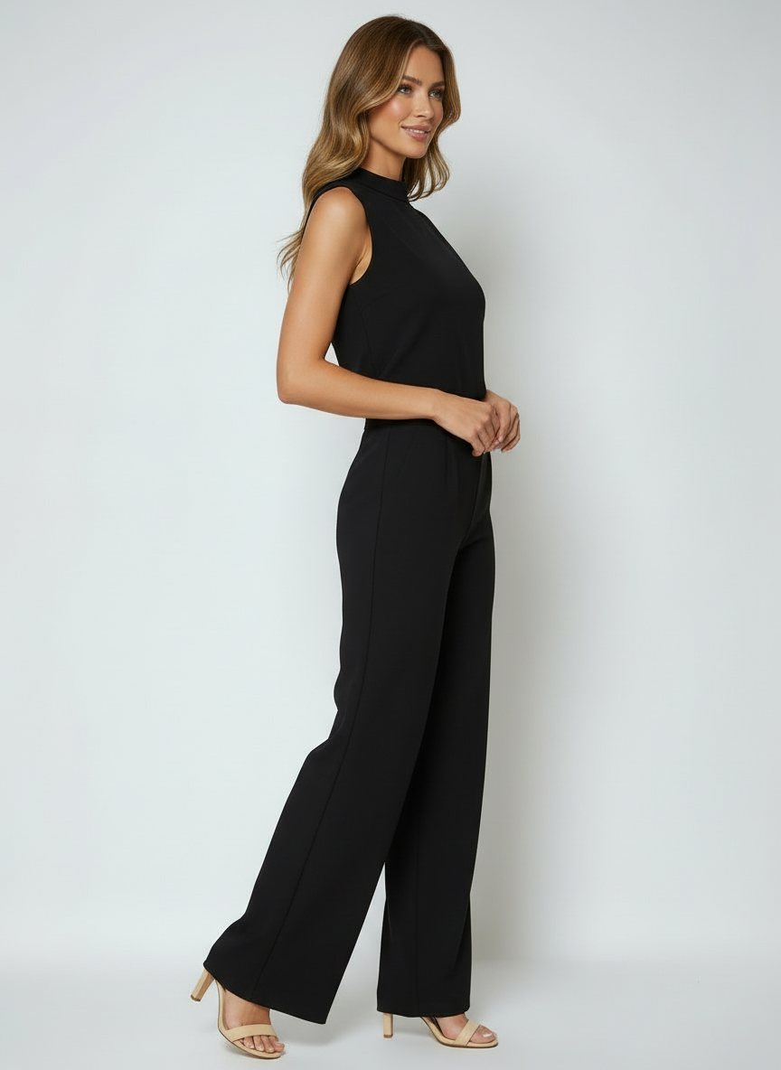 Jade | Women's Sleeveless Mock Neck Wide Leg Jumpsuit 5