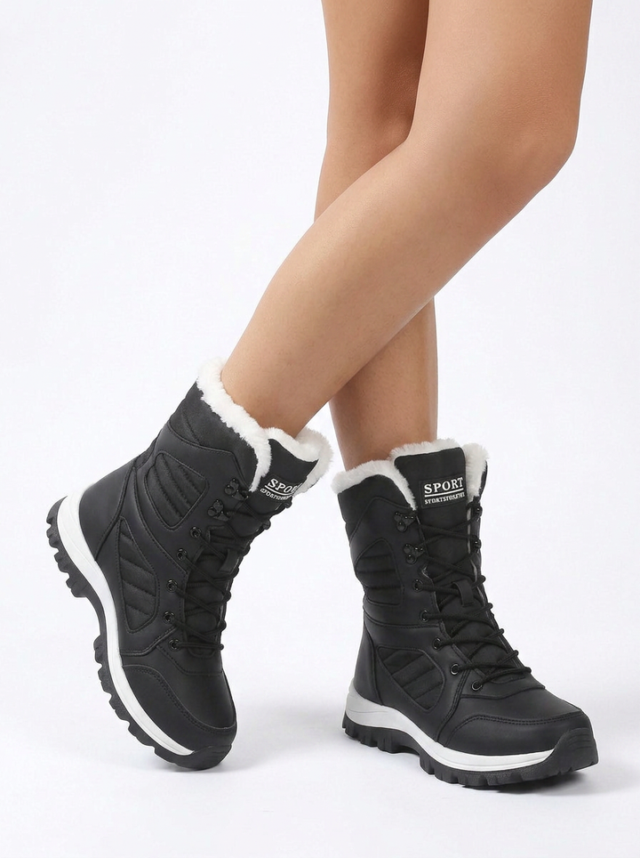 Jamie | Women's Fur Snow Boots Lace Up Fur