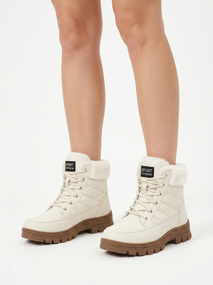 Jamie | Women's Fur Snow Boots Lace Up Fur