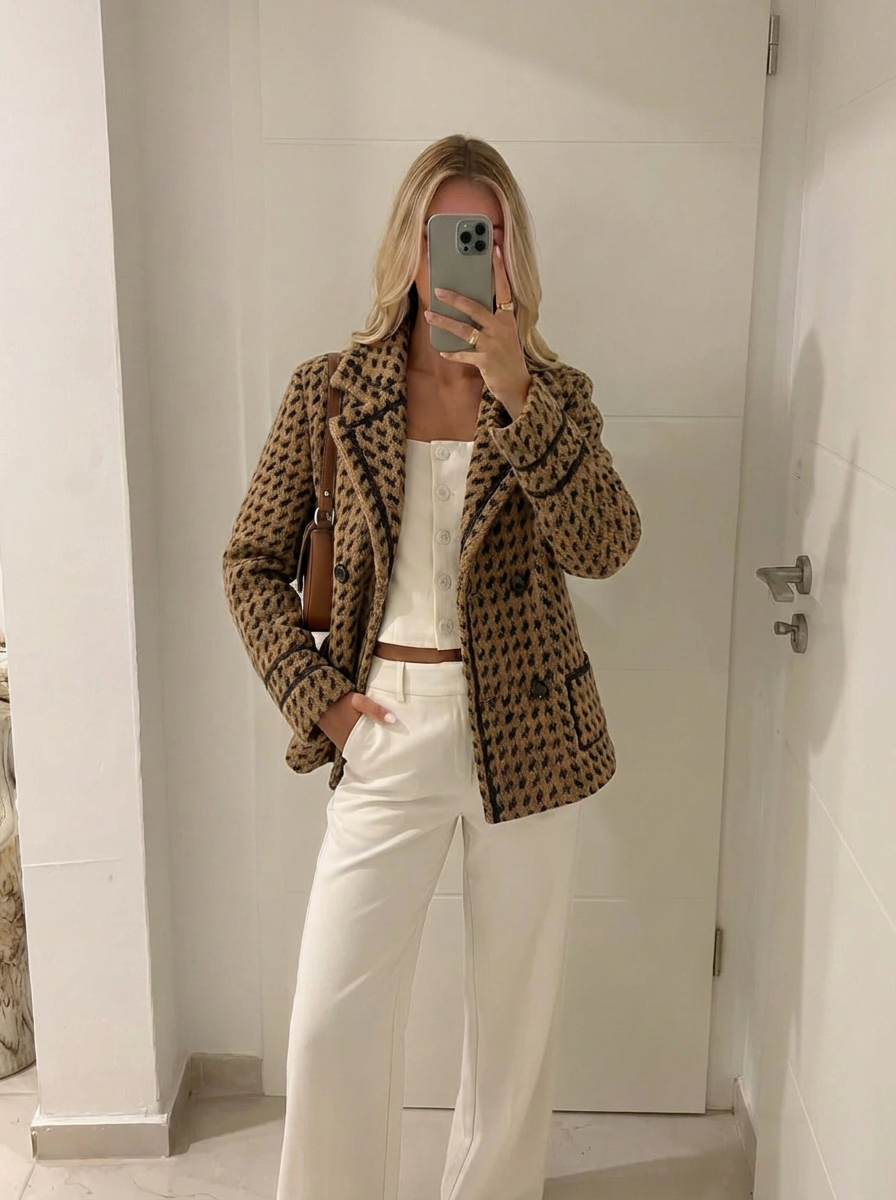 Jana | Women's Houndstooth Knit Jacket 1