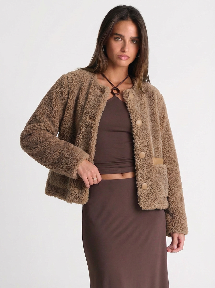 Jemma | Women's Collarless Teddy Jacket 4