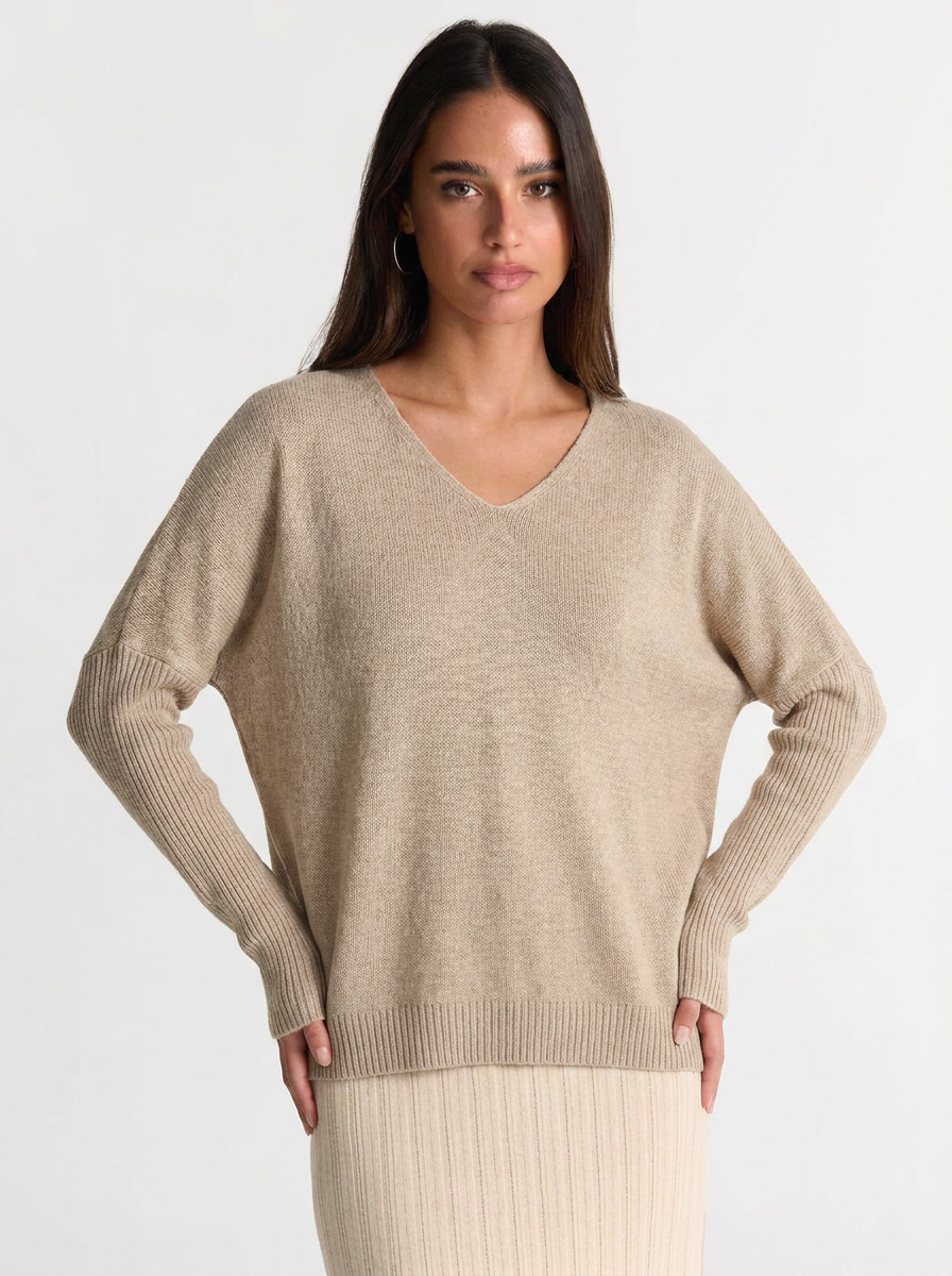 Jenna | Women's V-Neck Batwing Cashmere Sweater