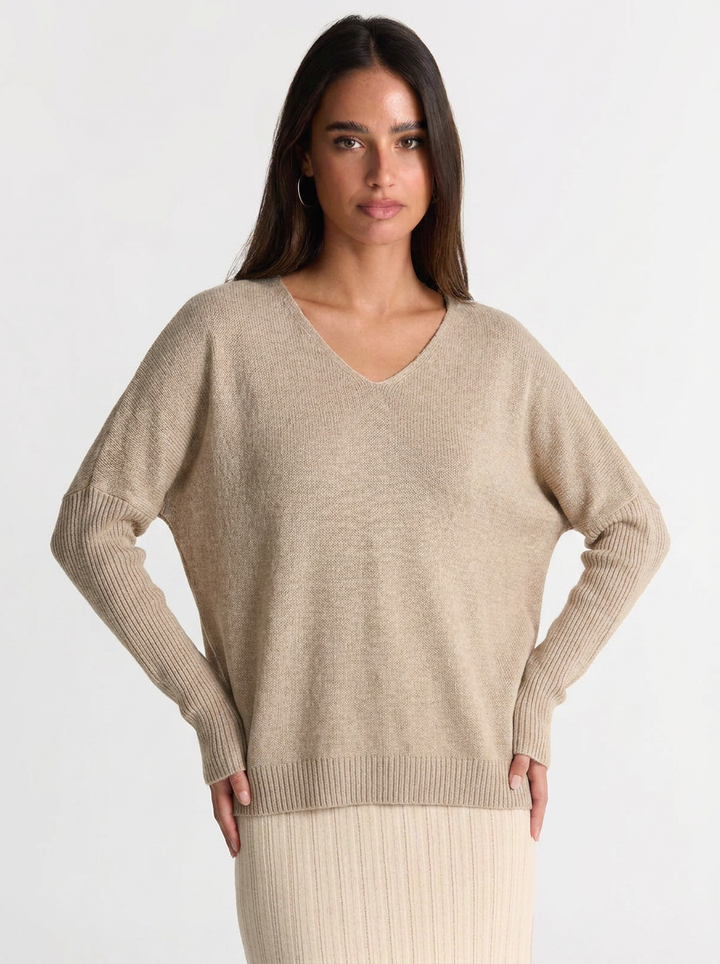 Jenna | Women's V-Neck Batwing Cashmere Sweater