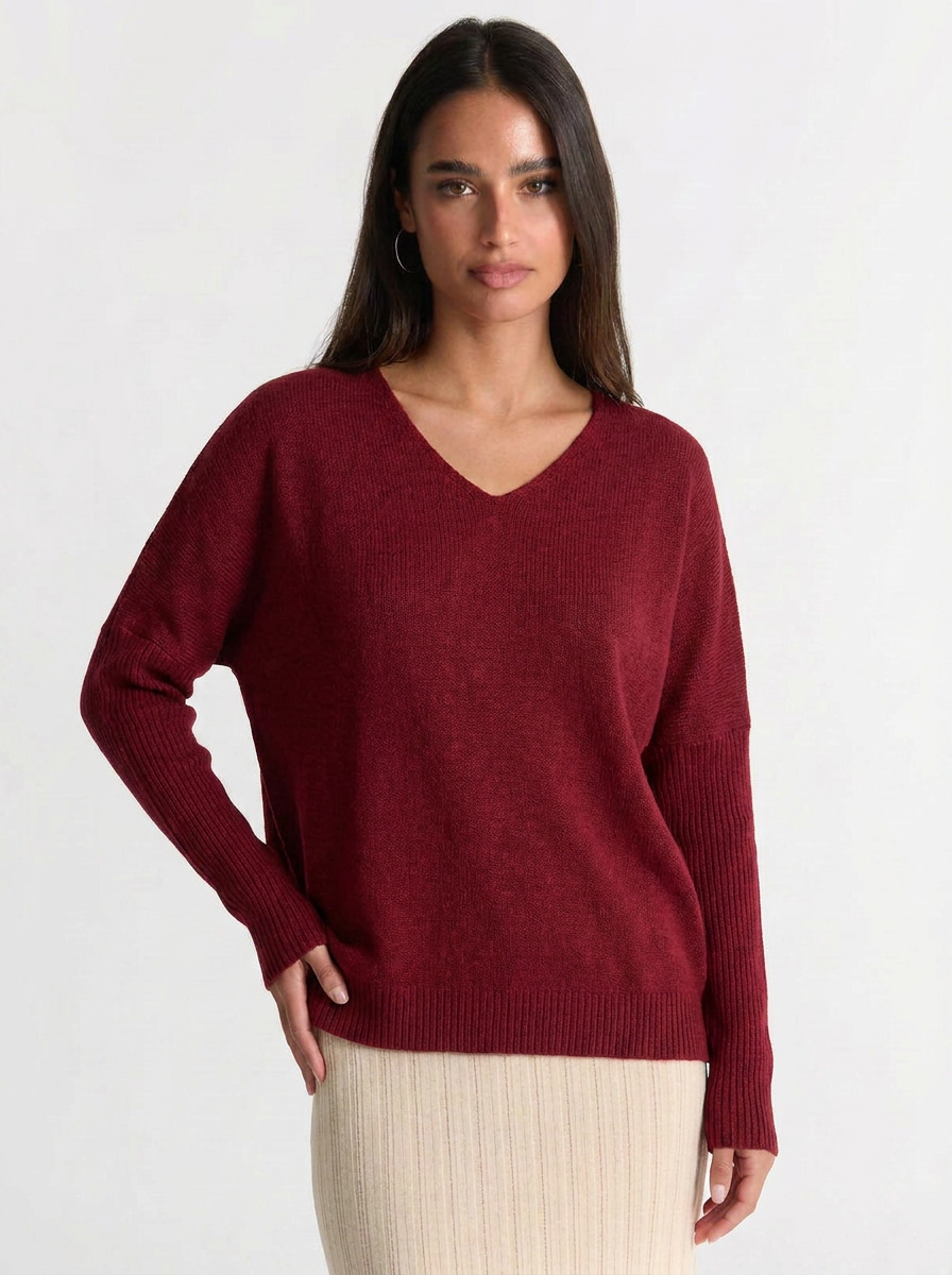 Jenna | Women's V-Neck Batwing Cashmere Sweater 6