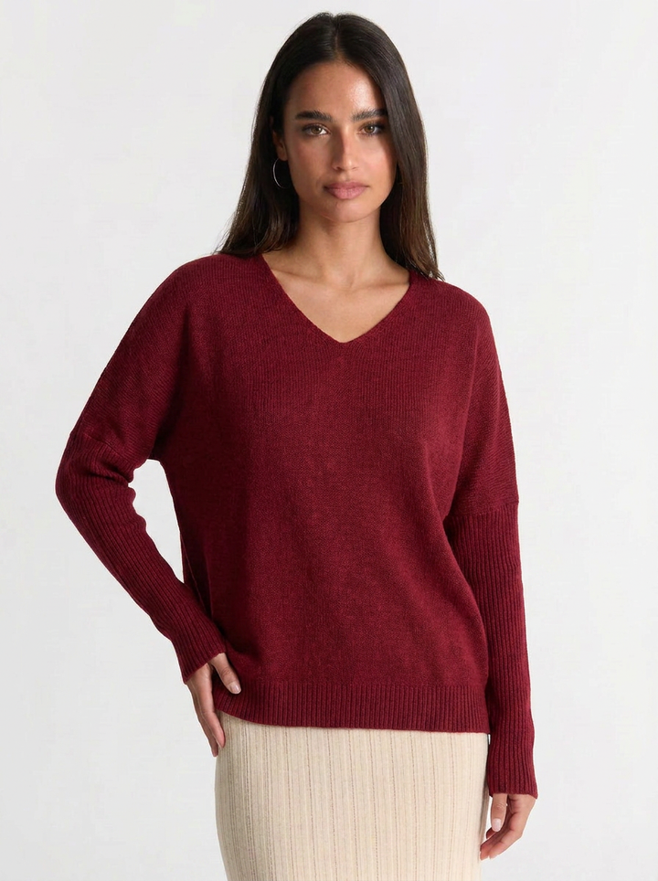 Jenna | Women's V-Neck Batwing Cashmere Sweater 6