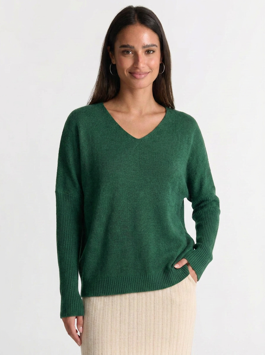 Jenna | Women's V-Neck Batwing Cashmere Sweater 8