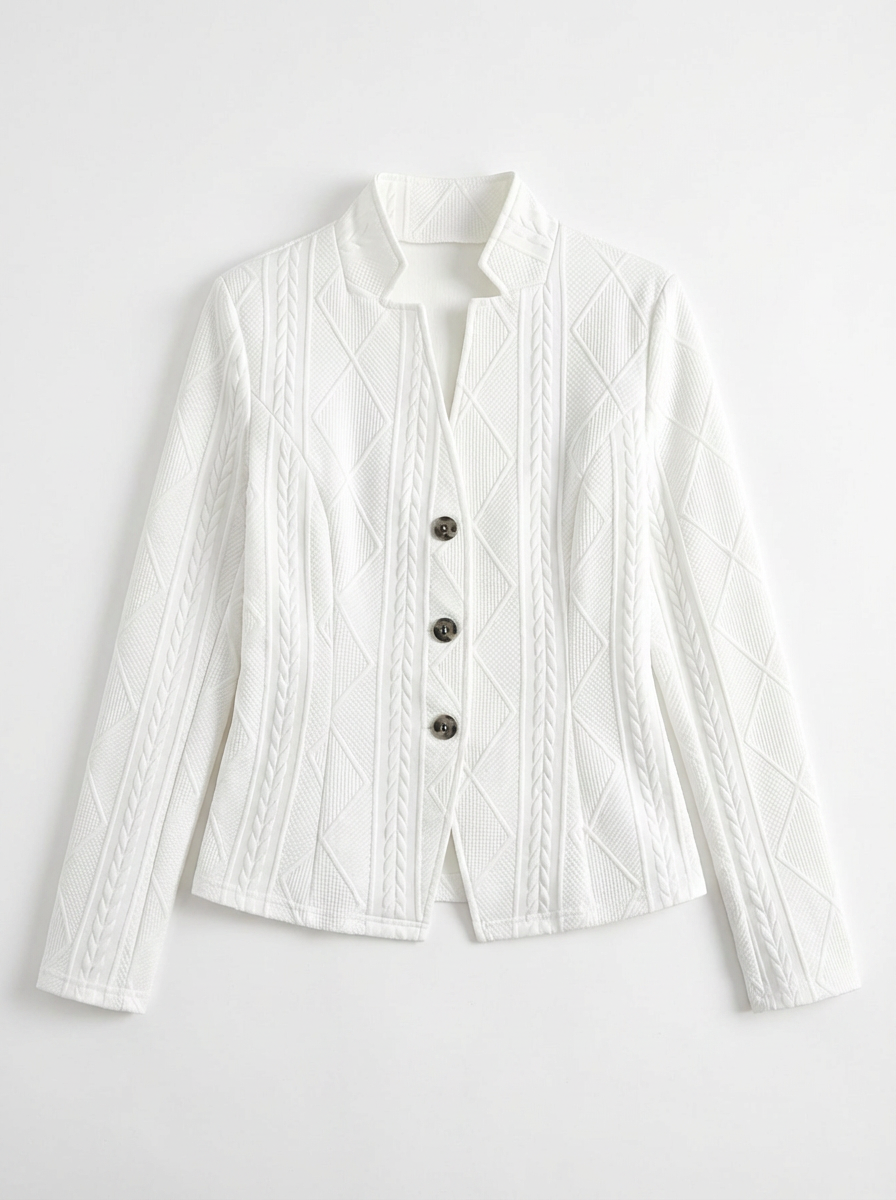 Jillian | Women's Stand Collar Textured Knit Jacket 3