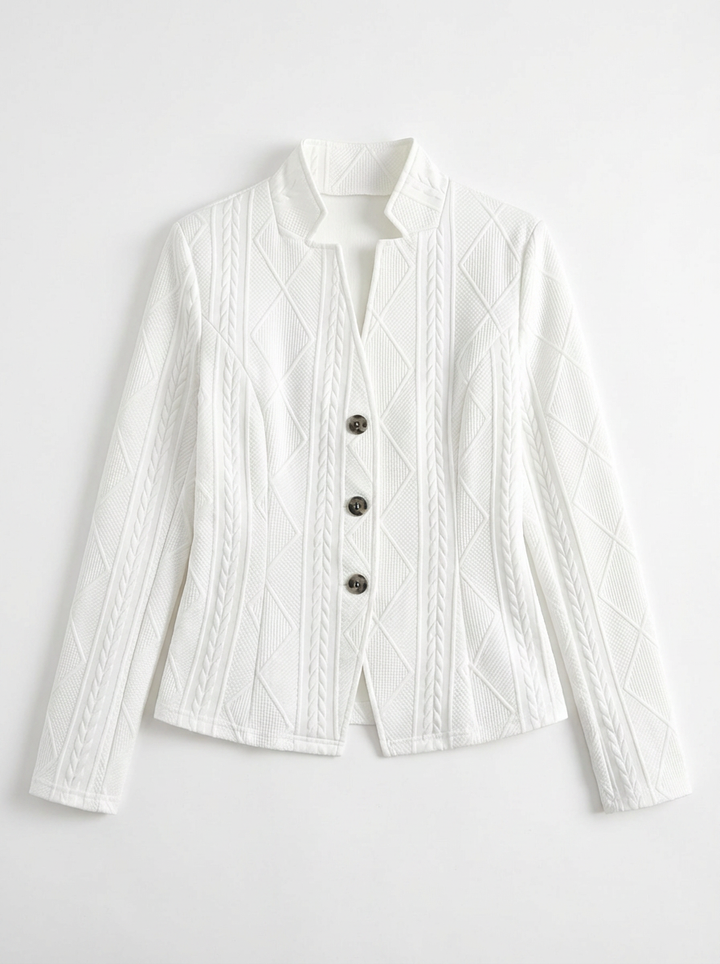 Jillian | Women's Stand Collar Textured Knit Jacket 3