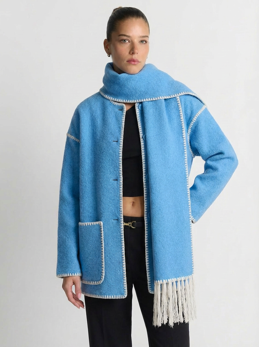 Joanna | Women's Blanket Stitch Fringe Scarf Jacket 5