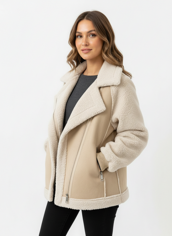 Jodie | Women's Oversized Faux Shearling Zip Up Jacket 2