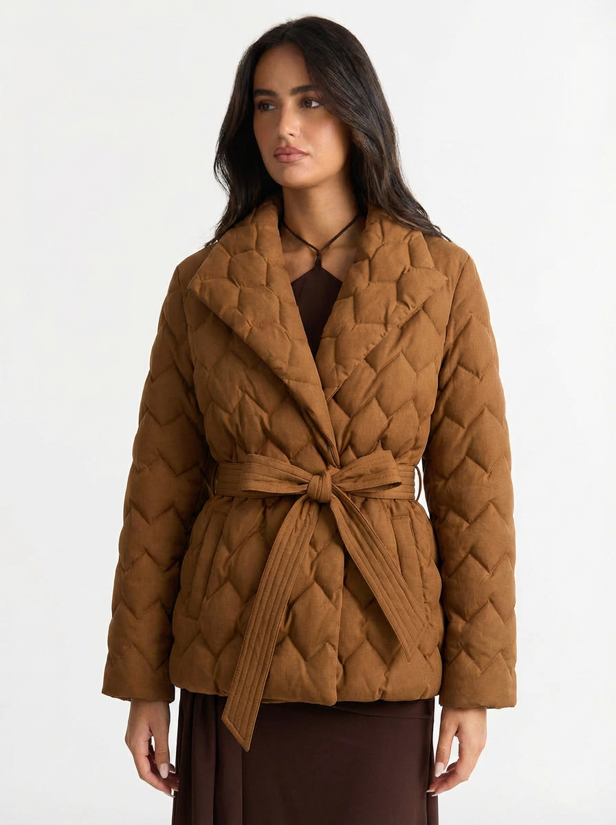 Jodie | Women's Quilted Wrap Belted Jacket