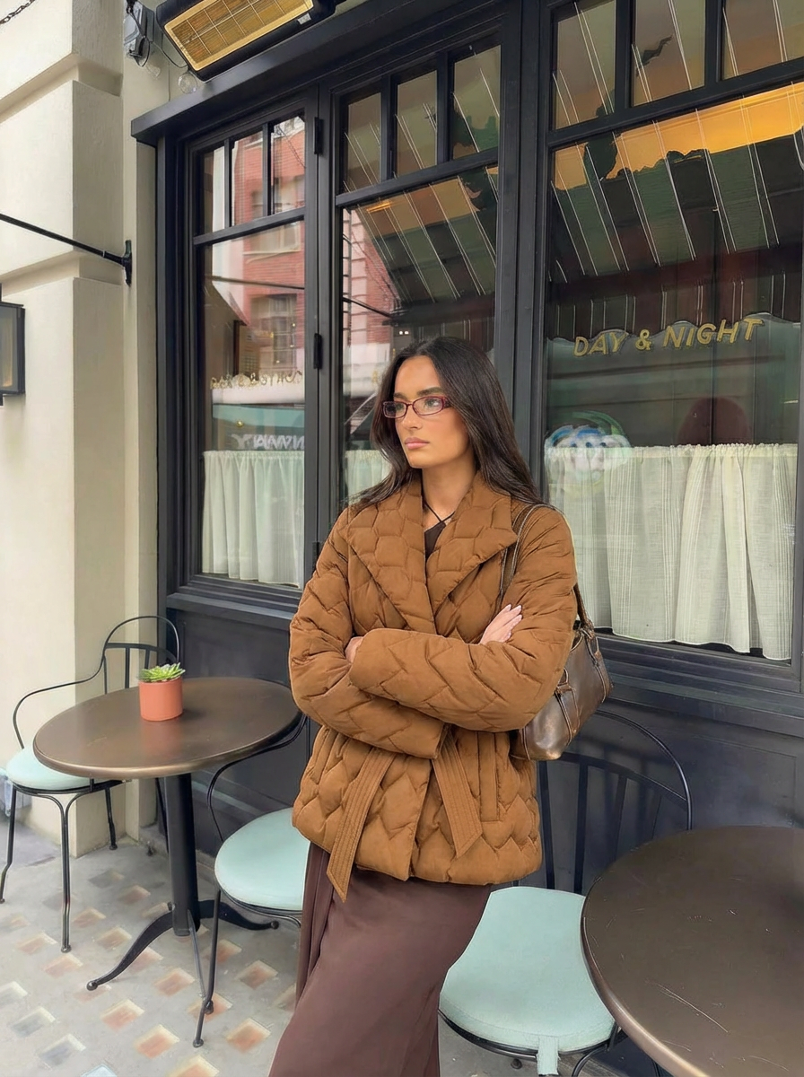 Jodie | Women's Quilted Wrap Belted Jacket 1