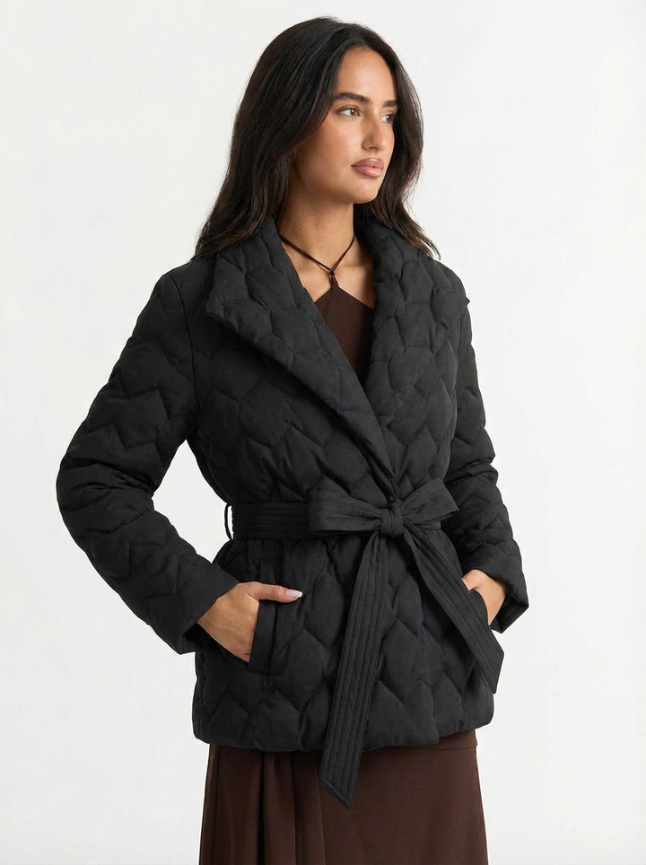 Jodie | Women's Quilted Wrap Belted Jacket 4