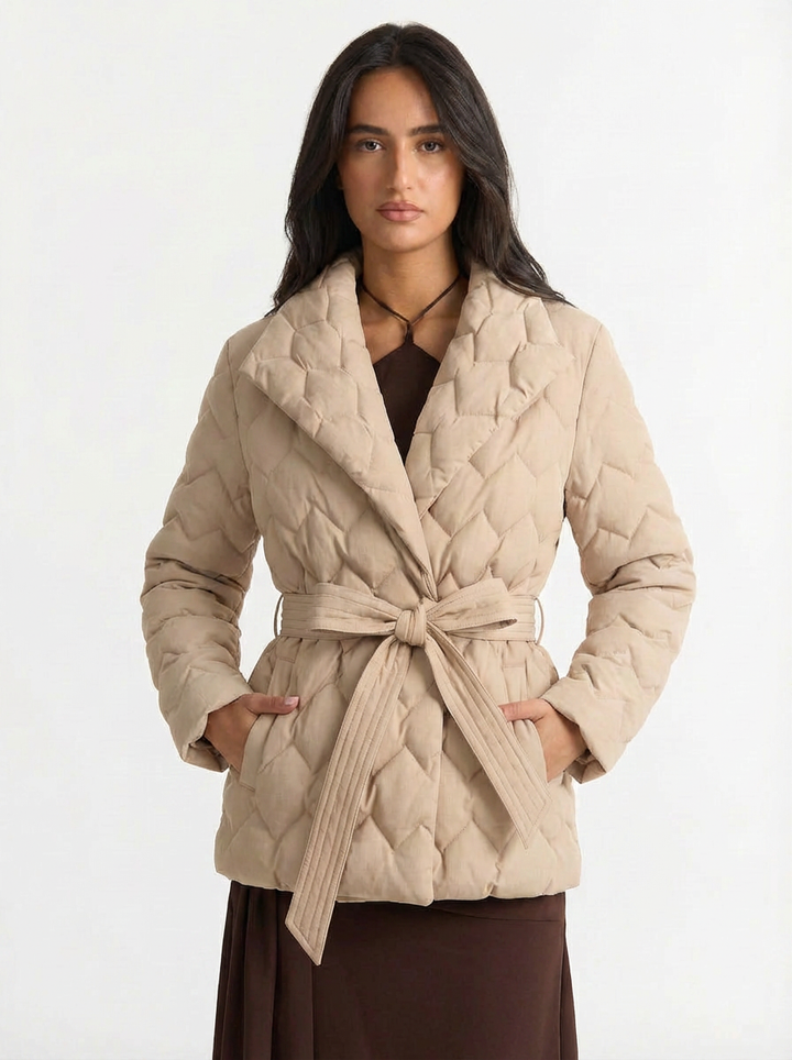 Jodie | Women's Quilted Wrap Belted Jacket 5