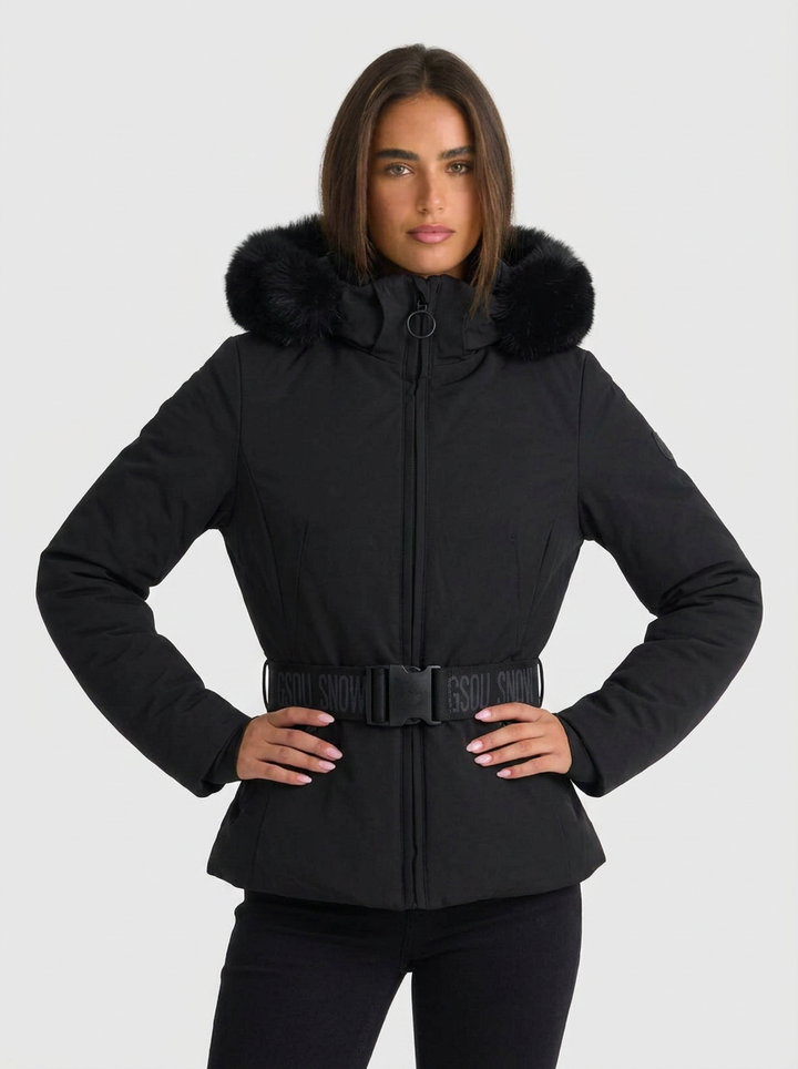Jovanna | Women's Belted Zip Ski Jacket Hooded