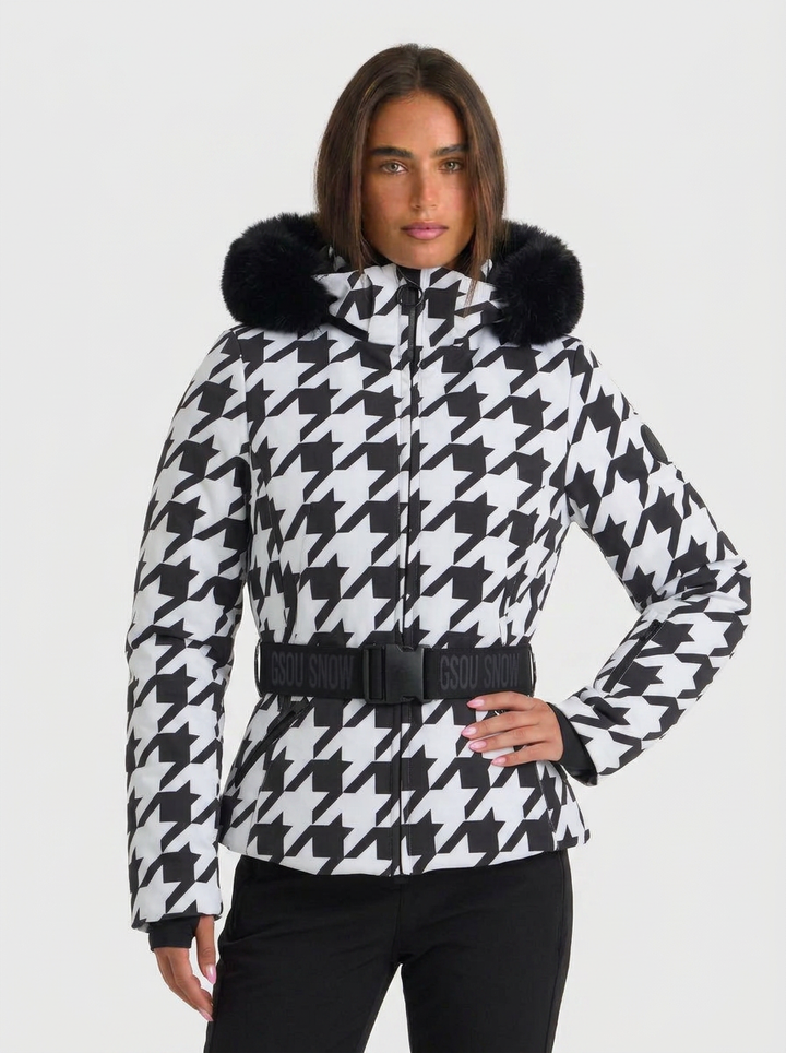 Jovanna | Women's Belted Zip Ski Jacket Hooded