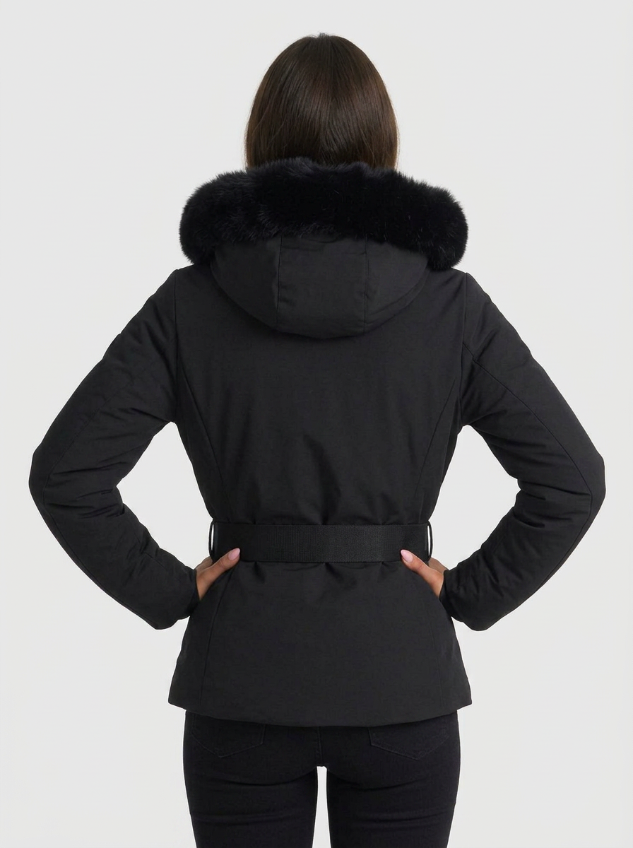Jovanna | Women's Belted Zip Ski Jacket Hooded
