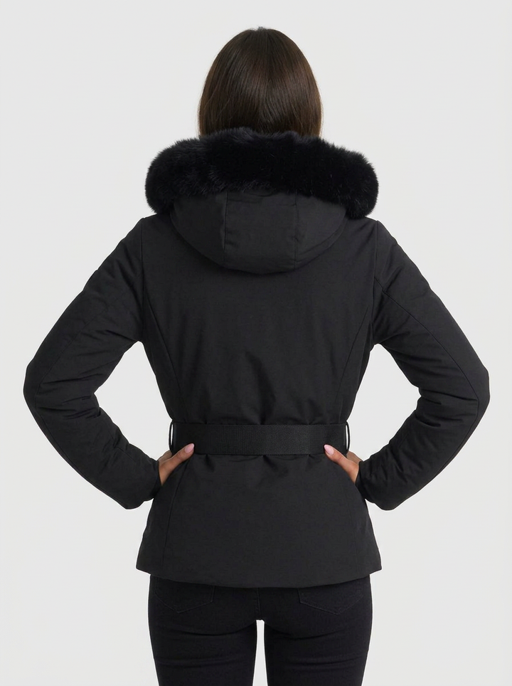 Jovanna | Women's Belted Zip Ski Jacket Hooded
