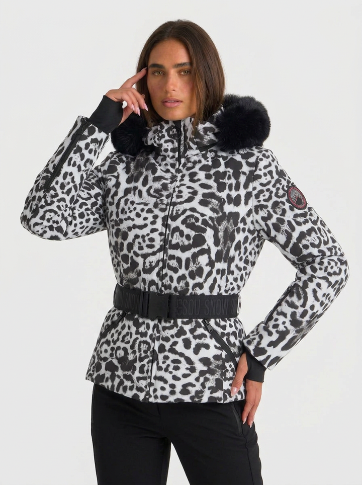 Jovanna | Women's Belted Zip Ski Jacket Hooded