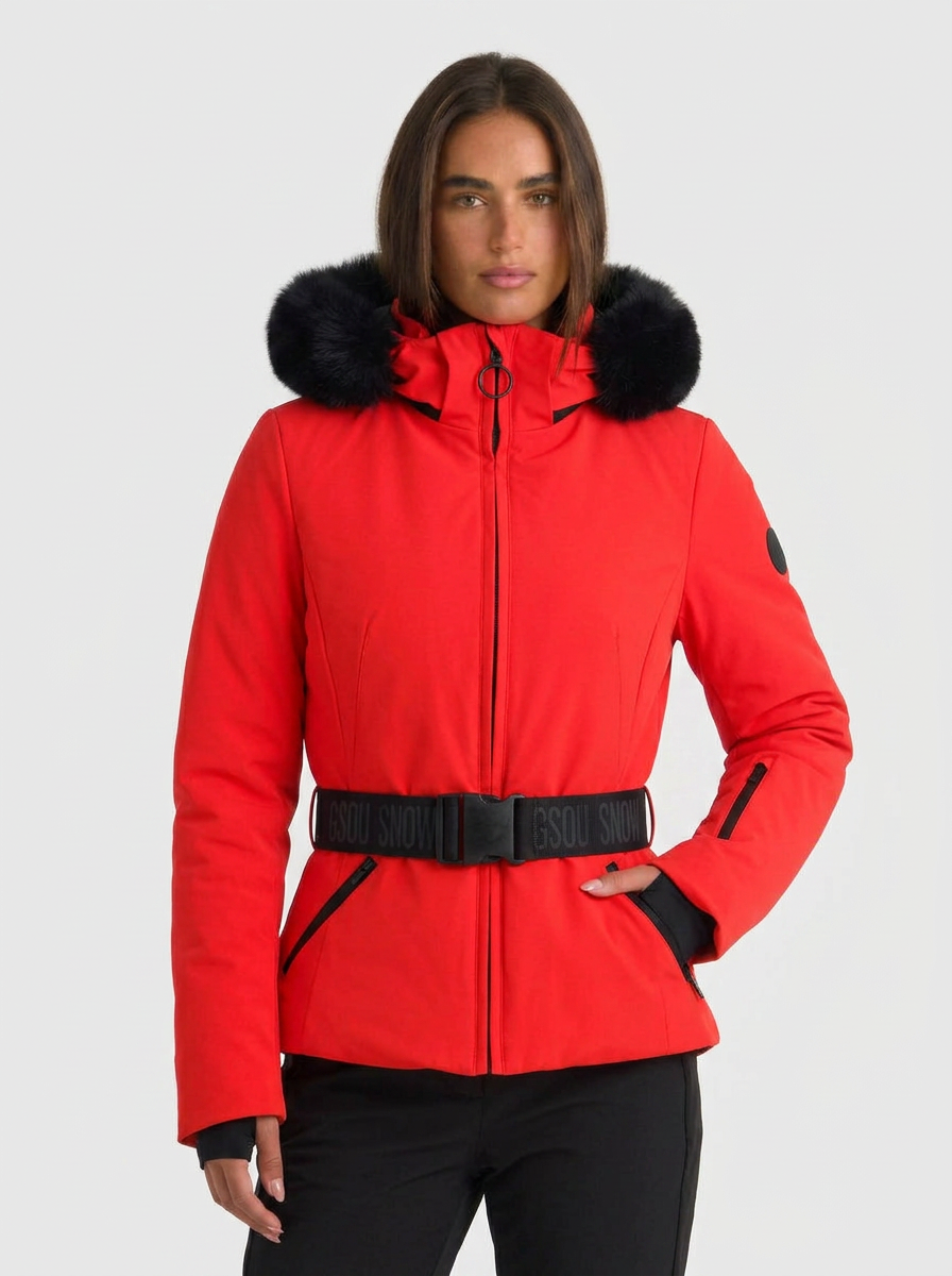Jovanna | Women's Belted Zip Ski Jacket Hooded