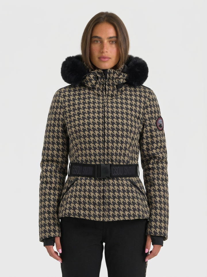 Jovanna | Women's Belted Zip Ski Jacket Hooded