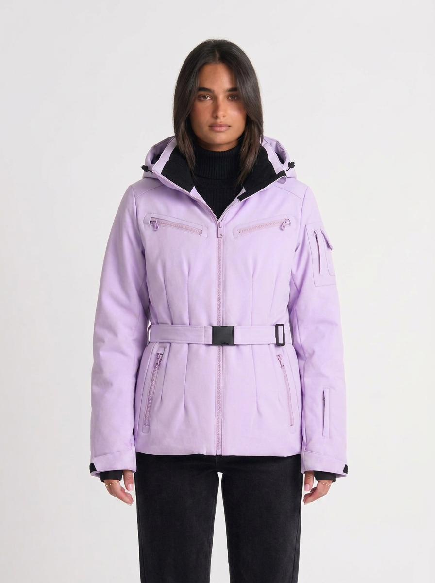 Julie | Women's Ski Jacket Hooded Belted Zip