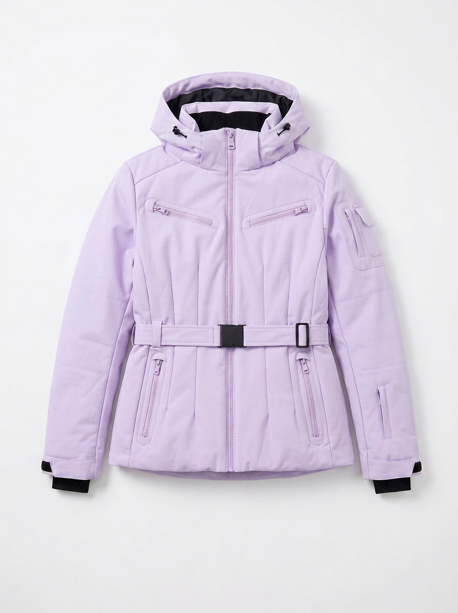 Julie | Women's Ski Jacket Hooded Belted Zip