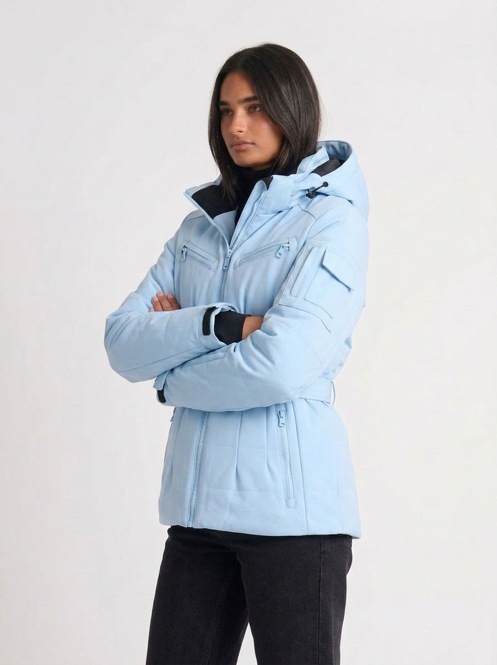 Julie | Women's Ski Jacket Hooded Belted Zip