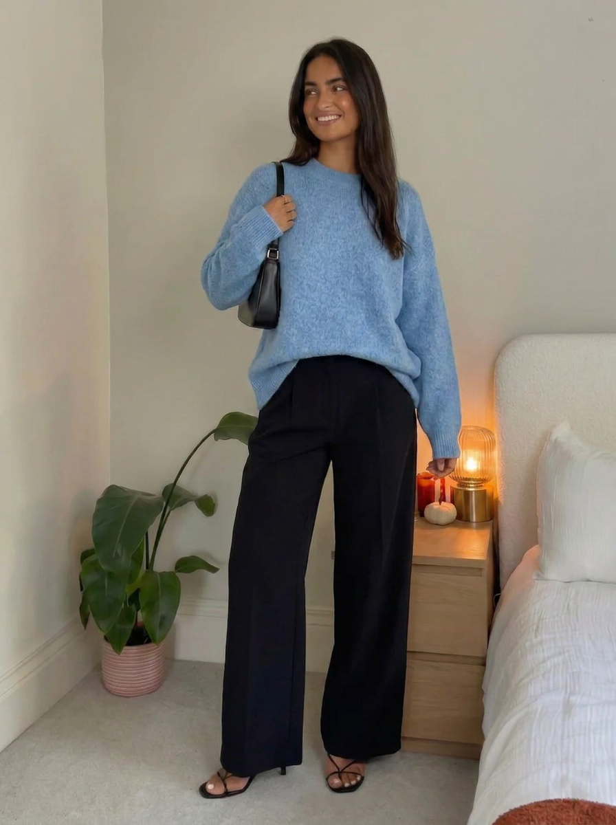 Juno | Women's Crew Neck Oversized Wool Sweater 1