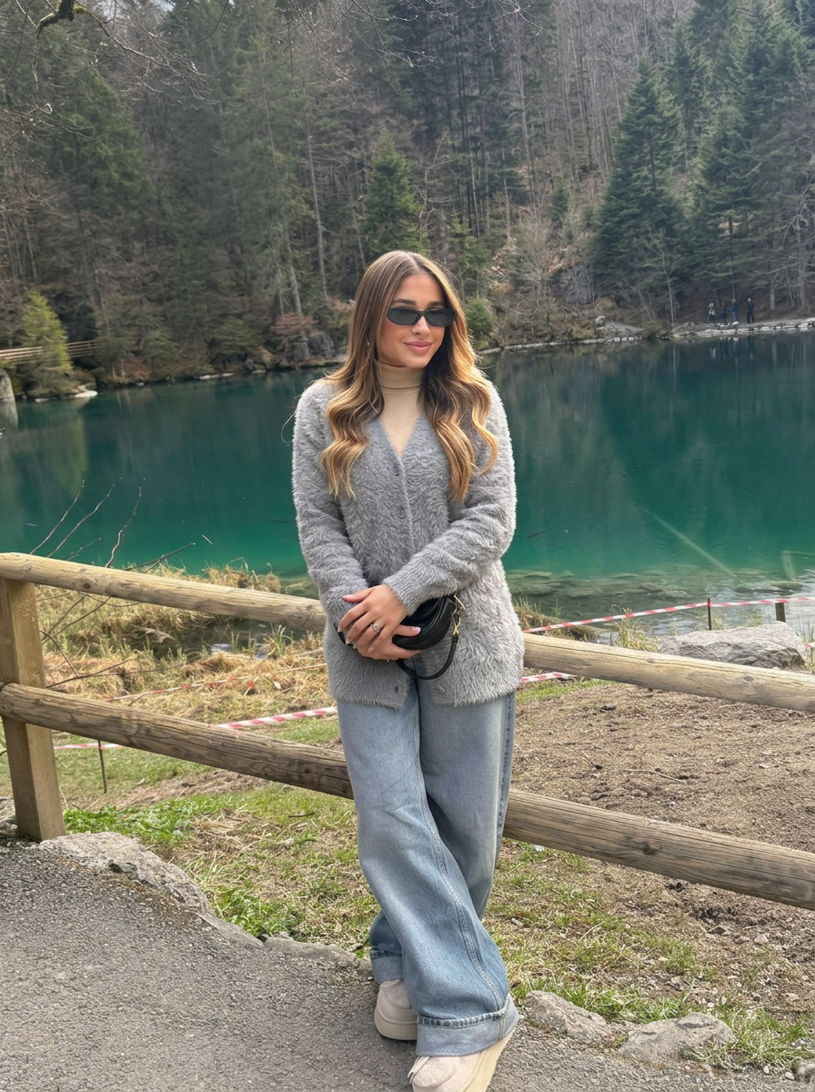Kayla | Women's Grey Cashmere Cardigan