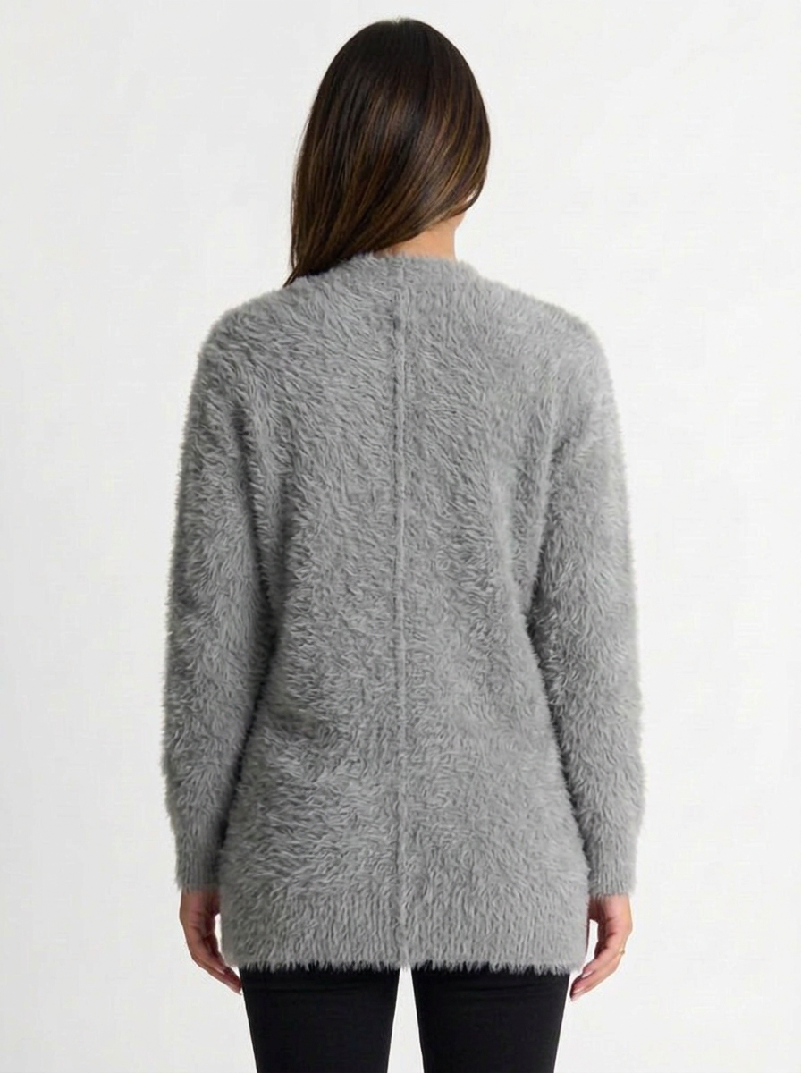 Kayla | Women's Grey Cashmere Cardigan