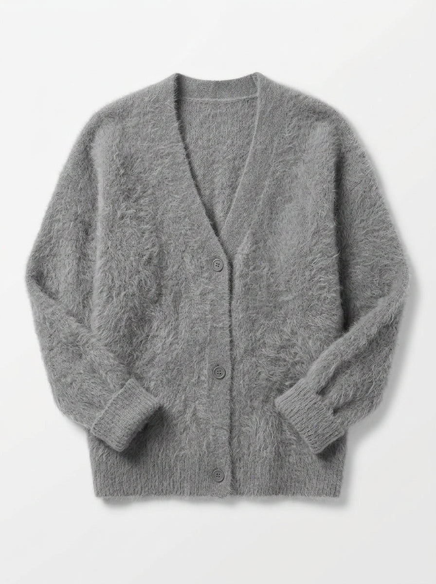 Kayla | Women's Grey Cashmere Cardigan