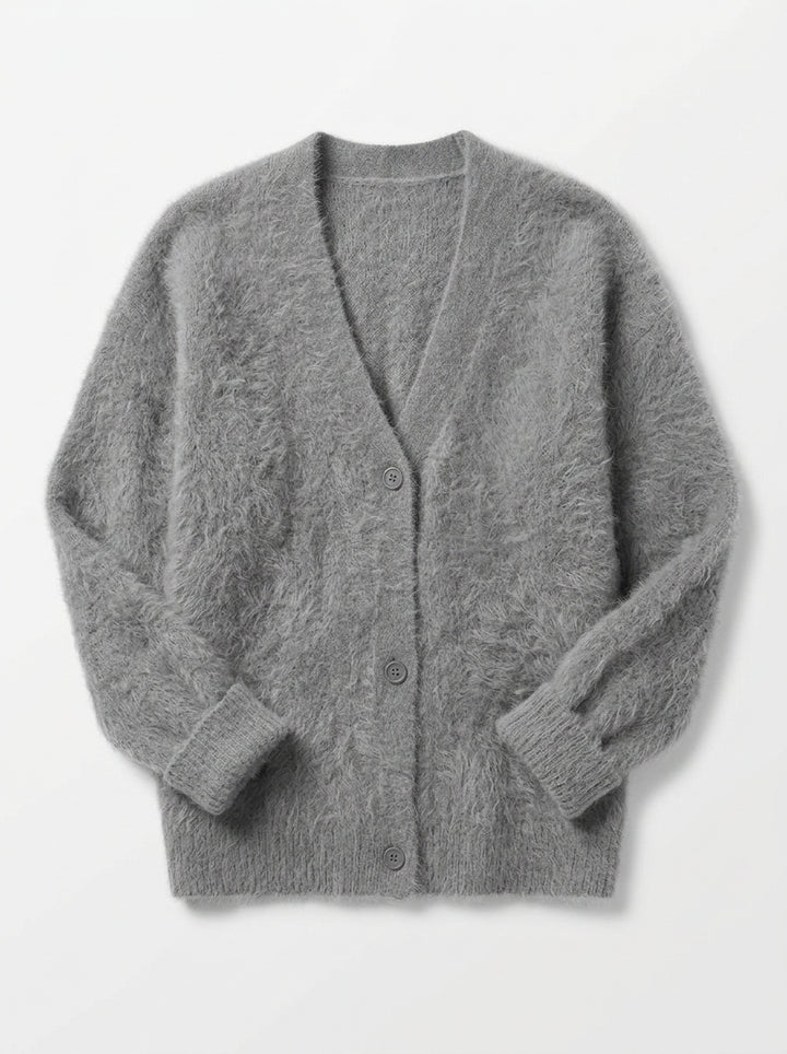 Kayla | Women's Grey Cashmere Cardigan