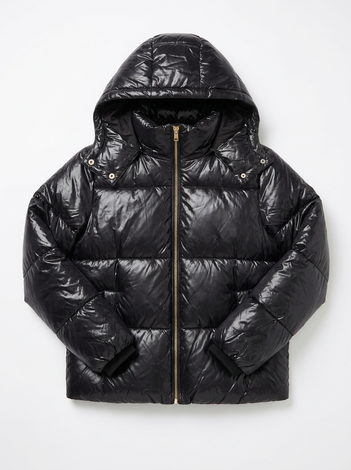Kelsey | Women's Black Quilted Hooded Puffer Coat