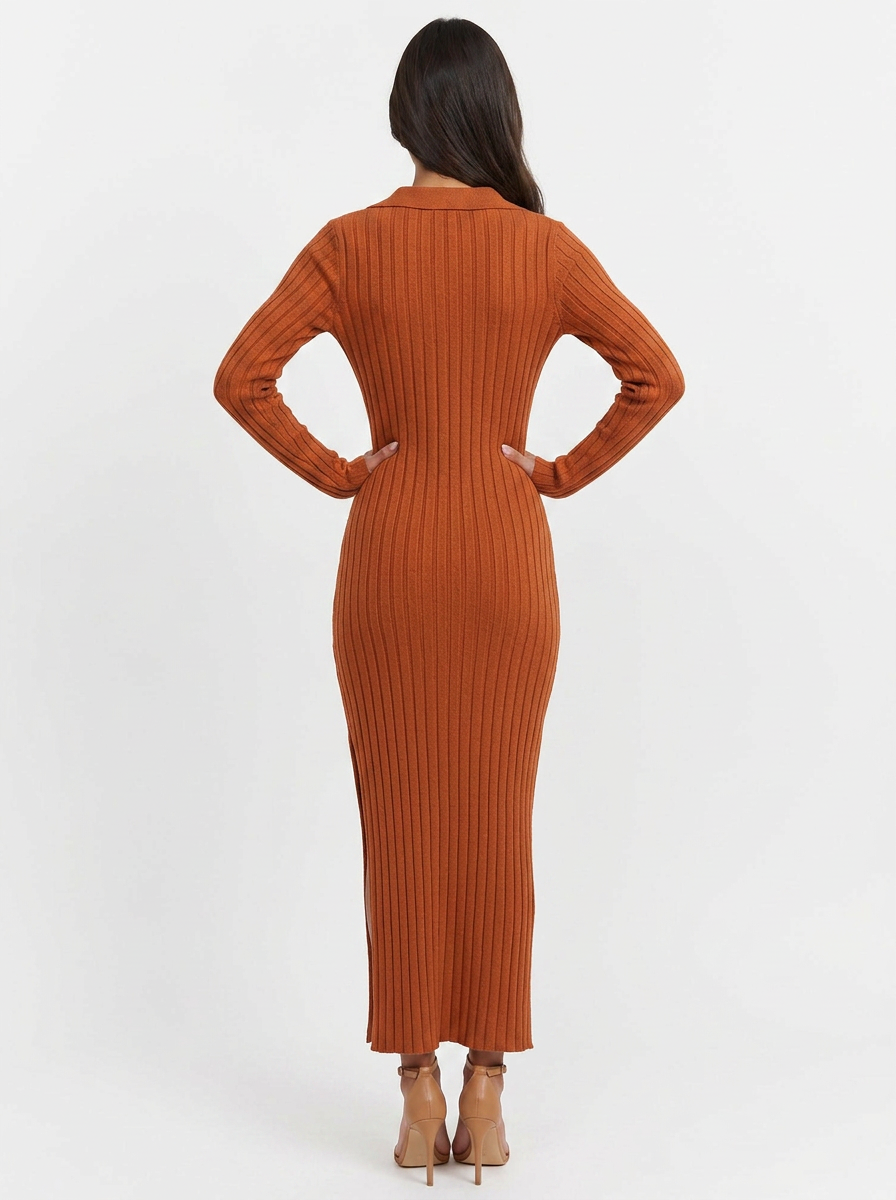 Krishna | Women's Ribbed Long Sleeve Maxi Dress