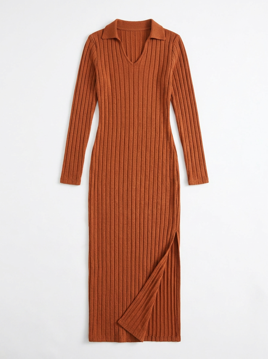 Krishna | Women's Ribbed Long Sleeve Maxi Dress