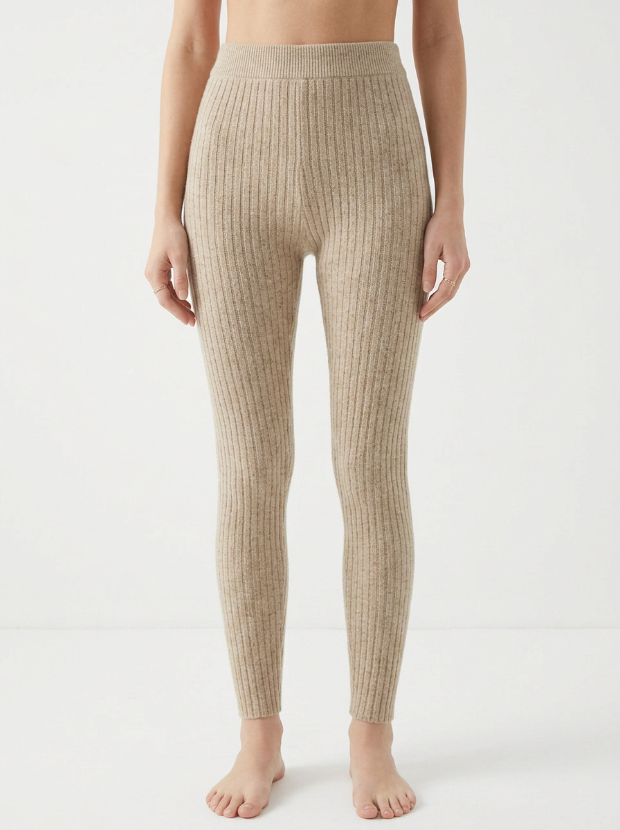 Kyla | Women's Ribbed Knit High Waist Thermal Leggings