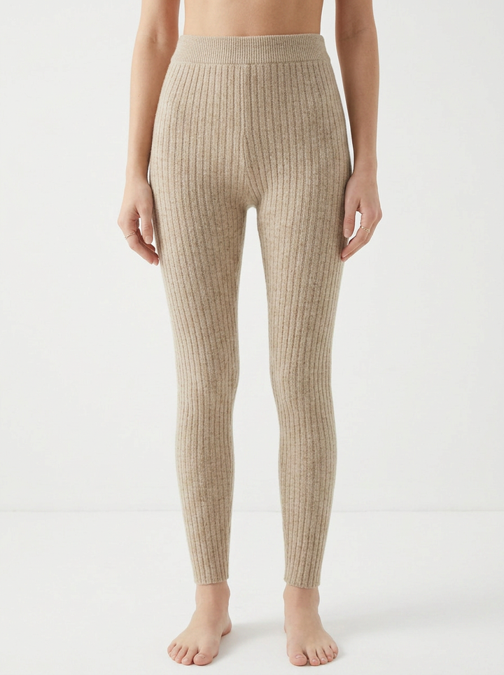Kyla | Women's Ribbed Knit High Waist Thermal Leggings