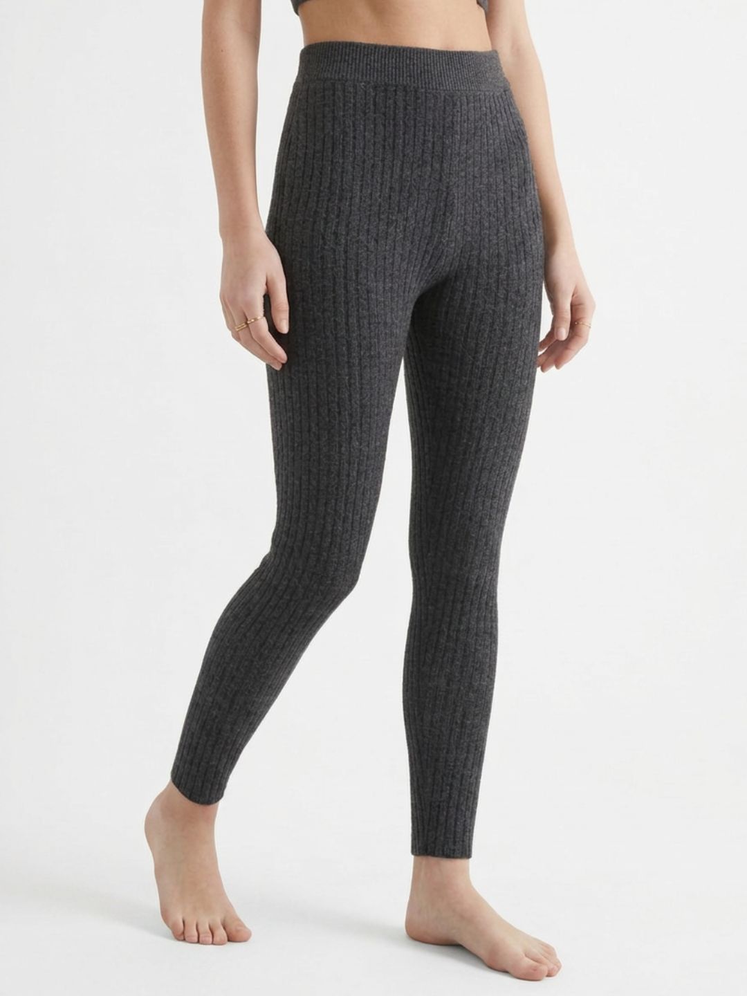 Kyla | Women's Ribbed Knit High Waist Thermal Leggings