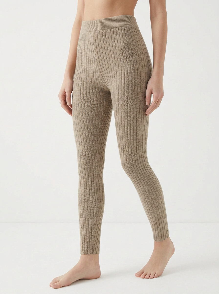 Kyla | Women's Ribbed Knit High Waist Thermal Leggings