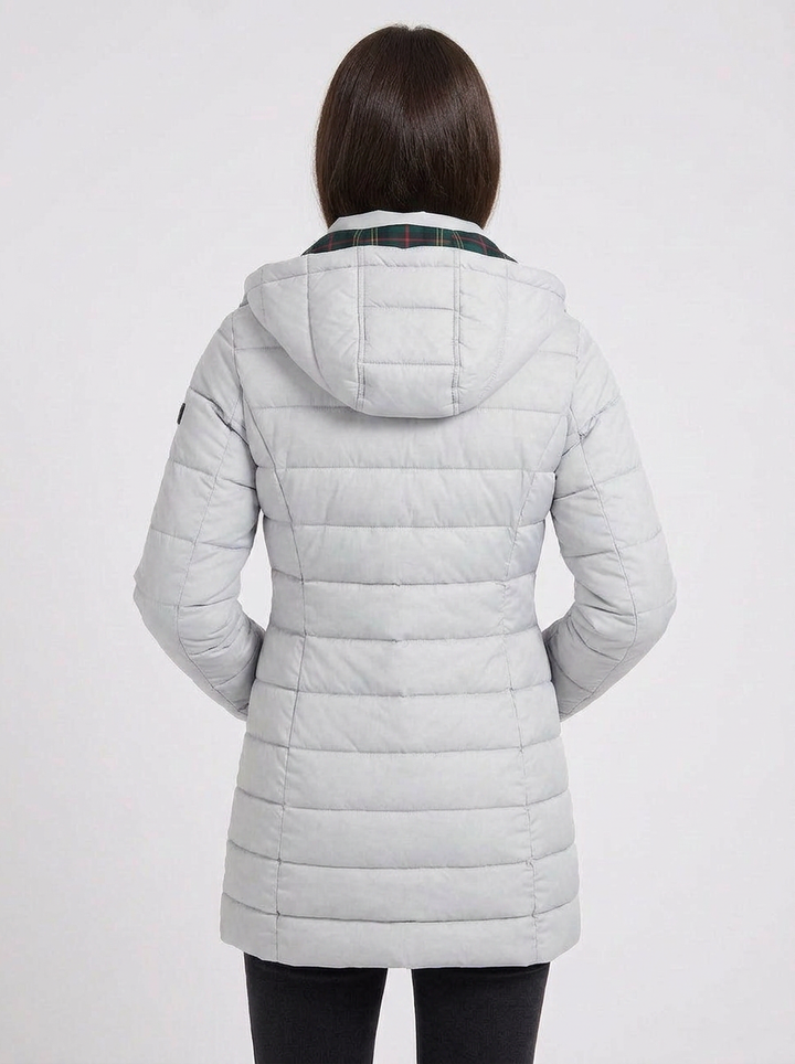 Layla | Women's Quilted Hooded Longline Zip Puffer Jacket