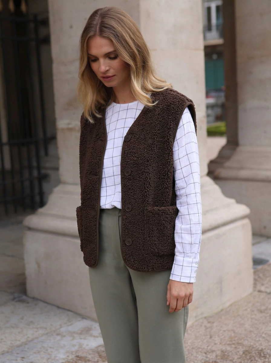 Layla | Women's Sherpa Fleece Vest