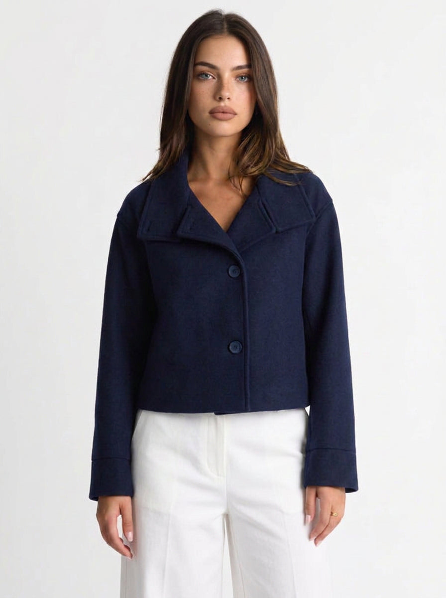 Layla | Women's Wool Coat Double Breasted Stand Collar