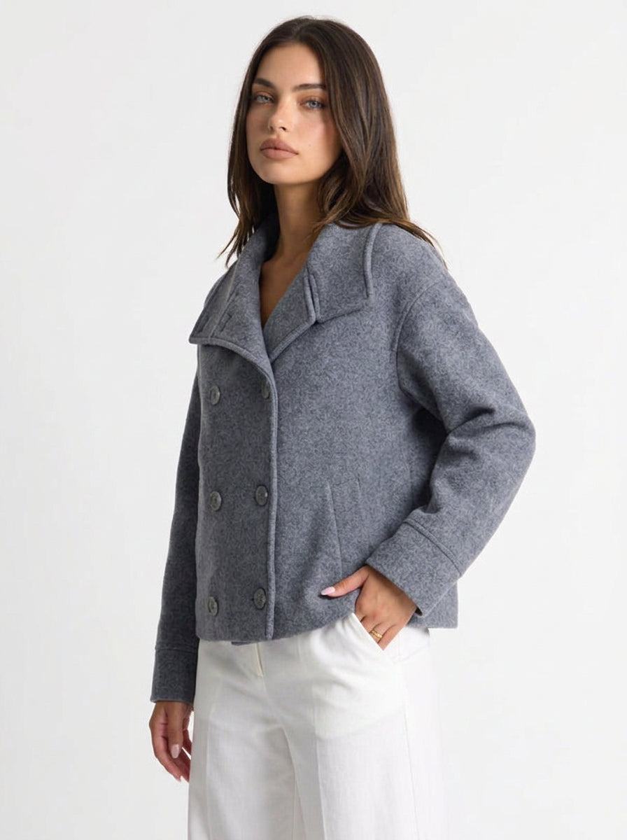 Layla | Women's Wool Coat Double Breasted Stand Collar