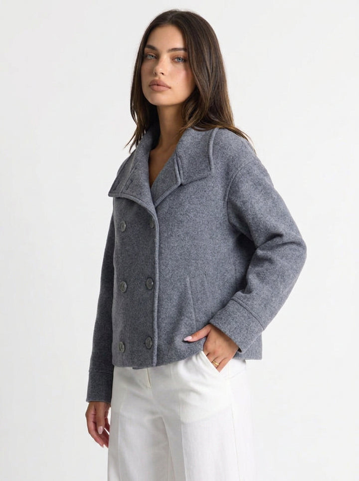 Layla | Women's Wool Coat Double Breasted Stand Collar